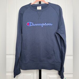 Champion Men's Vintage Navy Crewneck Sweater